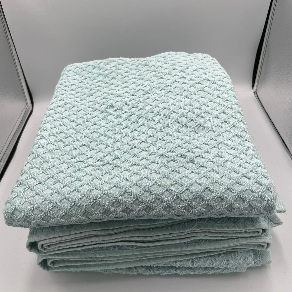 Grayson Collection Bath Towels Set of 4 Large Seafoam Blue NWOT Cotton Honey